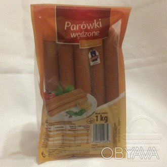 Варено-копчені курячі сосиски Konspol Parowki Wedzone.
В упаковці 1 кг.
Вигото. . фото 1