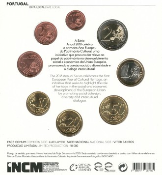 Официальный годовой набор монет Евро - Португалия 2017
 
 Оригинальный буклет мо. . фото 3