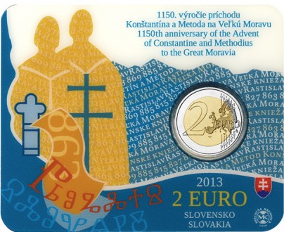 Официальный юбилейный набор 2 Евро - Словакия 2013
 
 Оригинальный блистер монет. . фото 2