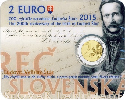 Официальный юбилейный набор 2 Евро - Словакия 2015
 
 Оригинальный блистер монет. . фото 2