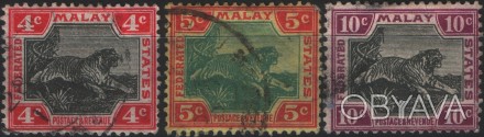  Straits Settlements - Malay
 
1904 год
USED / F/VF
Sс # 28, 29, 31с
Стрейтс-Сет. . фото 1