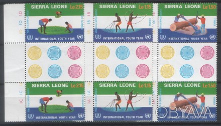 Sierra Leone - Международный год молодежи - Сьерра Леоне
1985 г.в.
SC# 676 - 678. . фото 1