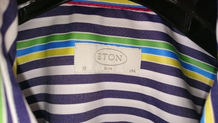 Крутая и роскошная рубашка от шведских дизайнеров ETON. Оригинал! Slim! Особая т. . фото 4