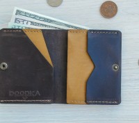 Компактный кошелёк «Varied» от Doodka. Арт W003. Размер 10.5х8см.Натуральная кож. . фото 4