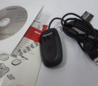 Беспроводной джойстик Xbox 360 Wireless Controller + Receiver, оригинальный, чёр. . фото 6