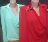 Нарядные шифоновые блузки, последние размеры по супер цене!!! Блузы не прозрачны. . фото 2