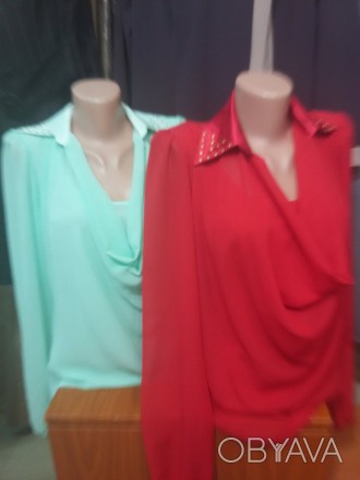 Нарядные шифоновые блузки, последние размеры по супер цене!!! Блузы не прозрачны. . фото 1