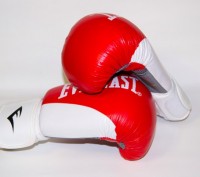 Перчатки боксерские кожаные на липучке Everlast(р-р 10-12oz). . фото 3