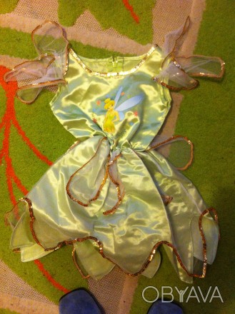 карнавальный костюм феи на 3 года ткань плотный атлас с украшением сеточка с зол. . фото 1