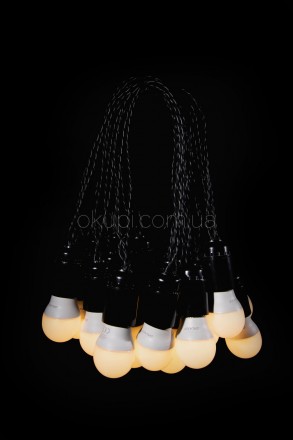 Черная Ретро Гирлянда Эдисона - 201 лампочка LED теплого свечения по 4Вт - длина. . фото 6