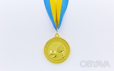 Медаль спортивная с лентой Баскетбол d-5см C-7019 (металл, d-5см, 25g, 1-золото,