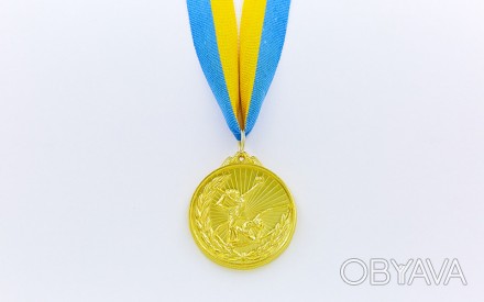 Медаль спортивная с лентой Гимнастика d-5см C-7012 (металл, d-5см, 25g, 1-золото