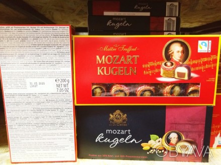 Конфеты J.D.Gross/ReichsGraf Mozart, 200гр Марципановые конфеты Mozart в темном . . фото 1