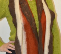 шерстяной валянный шарф из натуральной тончайшей мериносовой шерсти овец и волок. . фото 2