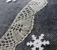 Материалы: джинс, подкладка, декоративная ткань, пайетки-снежинки, кружево, атла. . фото 3