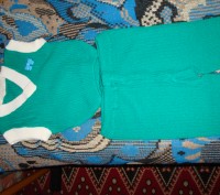продам костюм для девочки,возраст 1-2 годика,новый,бирюзовый цвет. . фото 3