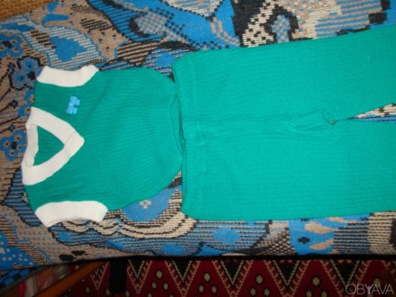 продам костюм для девочки,возраст 1-2 годика,новый,бирюзовый цвет. . фото 1