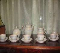Новый фарфоровый (советского производства) кофейный сервиз (15 предметов) на 6 п. . фото 2