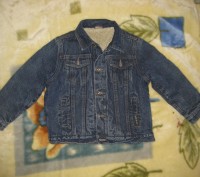 джинсовый пиджак на пуговицах с подкладкой из искусственного меха на мальчика 4-. . фото 2