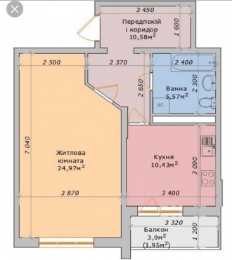 Общая площадь 54 кв.м., жилая 25 кв.м., кухня 10,5 кв.м. с выходом на лоджию 4 к. Центр. фото 3