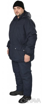 Удлиненная зимняя куртка мужская с застежкой на молнии и ветрозащитной планкой н. . фото 1
