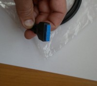 USB 3.0 кабель - для системних блоків. На материнці підключається до 20 контактн. . фото 3