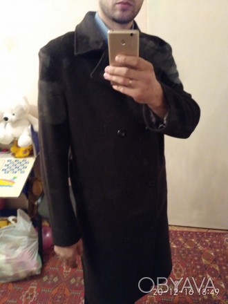 Пальто с катаной шерсти с воротником из натурального меха Фирмы ВИДИ ВАН.. . фото 1