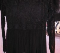 Вечернее черное платье,гипюр верх,спина прозрачная, впереди непрозрачная.Ткань н. . фото 3