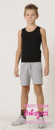 Спортивные шорты для мальчика также представлены в черном цвете. Модель также вы. . фото 1