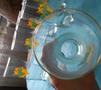 Стеклянные стаканы с рисунком винограда, 6 шт. В использовании не были. Без скол. . фото 4