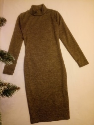Комфортное платье миди из ангоры-cофт(комбинированный трикотаж приятно облегающи. . фото 3