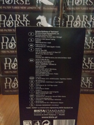 Оригинальные сигаретные гильзы "DARK HORSE" Black & Brown для набивки табаком. С. . фото 6