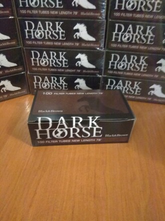 Оригинальные сигаретные гильзы "DARK HORSE" Black & Brown для набивки табаком. С. . фото 3