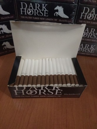 Оригинальные сигаретные гильзы "DARK HORSE" Black & Brown для набивки табаком. С. . фото 5