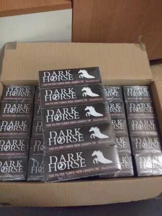Оригинальные сигаретные гильзы "DARK HORSE" Black & Brown для набивки табаком. С. . фото 4