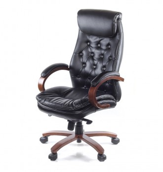 Кресло Лацио • АКЛАС • ЕХ MB кожа чёрный. Красивое кресло, солидное и элегантное. . фото 2