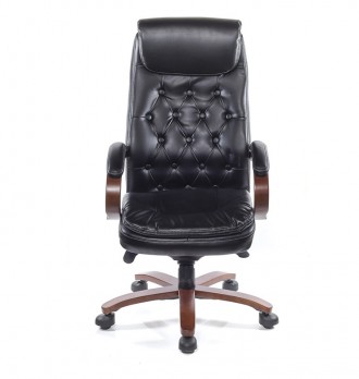 Кресло Лацио • АКЛАС • ЕХ MB кожа чёрный. Красивое кресло, солидное и элегантное. . фото 3