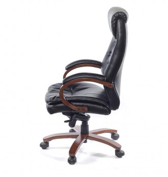 Кресло Лацио • АКЛАС • ЕХ MB кожа чёрный. Красивое кресло, солидное и элегантное. . фото 4