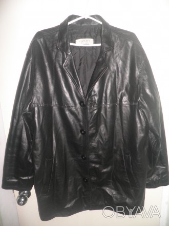 Продам кожаную мужскую курточку черного цвета. Замеры: полуобхват груди - 65 см.. . фото 1