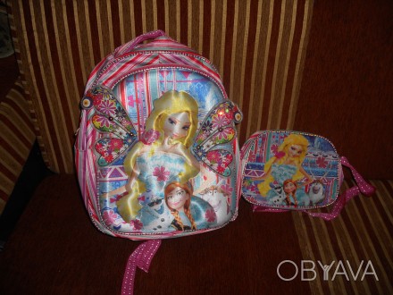просто шикарный новый рюкзак, для девочки, с объёмным рисунком 3Д, при касания к. . фото 1