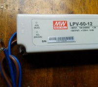 Выходная мощность LED-драйвера LPV-60-12 составляет 60 Вт. AC/DC-преобразователь. . фото 4