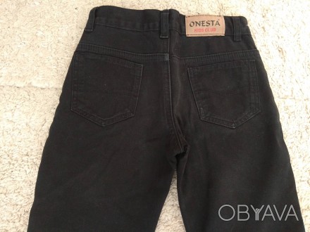 Штаны, джинсы теплые на флисе на 6-7 лет черные трикотажные в хорошем состоянии,. . фото 1