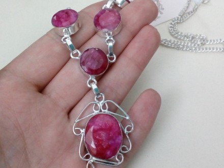 Предлагаем Вам купить красивое ожерелье из натурального камня рубин в серебре. И. . фото 3