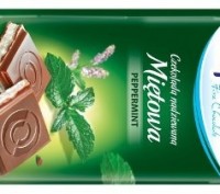 Alpinella Peppermint, 100г - молочный шоколад с мятной прослойкой 
Alpinella Co. . фото 2