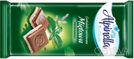 Alpinella Peppermint, 100г - молочный шоколад с мятной прослойкой 
Alpinella Co. . фото 1