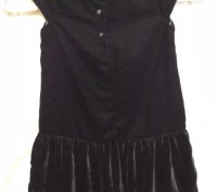 Шикарное бархатное платье для Вашей  красотки фирмы H&M. Черное, но нарядное, тр. . фото 3