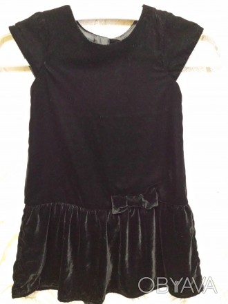 Шикарное бархатное платье для Вашей  красотки фирмы H&M. Черное, но нарядное, тр. . фото 1