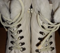 Ботинки зимние женские молочного цвета ,кожаные,р.39.,высота каблука 8 см,высота. . фото 3