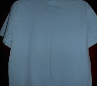 1)Светло голубая футболка с рисунком на 13-14 лет,GILDAN,цена-55 гр.
замеры: дл. . фото 3
