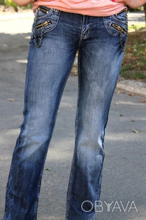 Стильные джинсы подростковые. Размер:21-27. прямого покроя. хорошего качества.. . фото 1